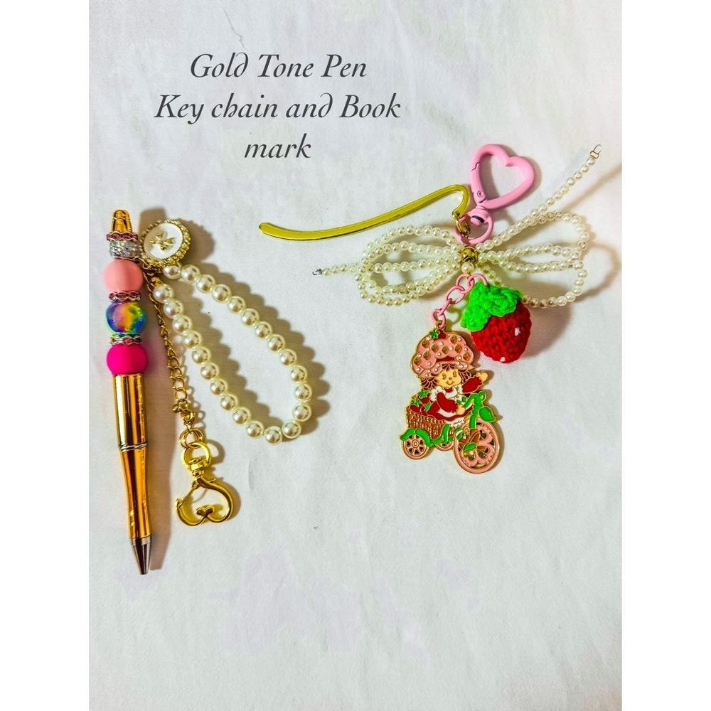 Strawberry Shortcake Journal, Key Charm ,Bookmark, Decals Set - Picture 3 of 9